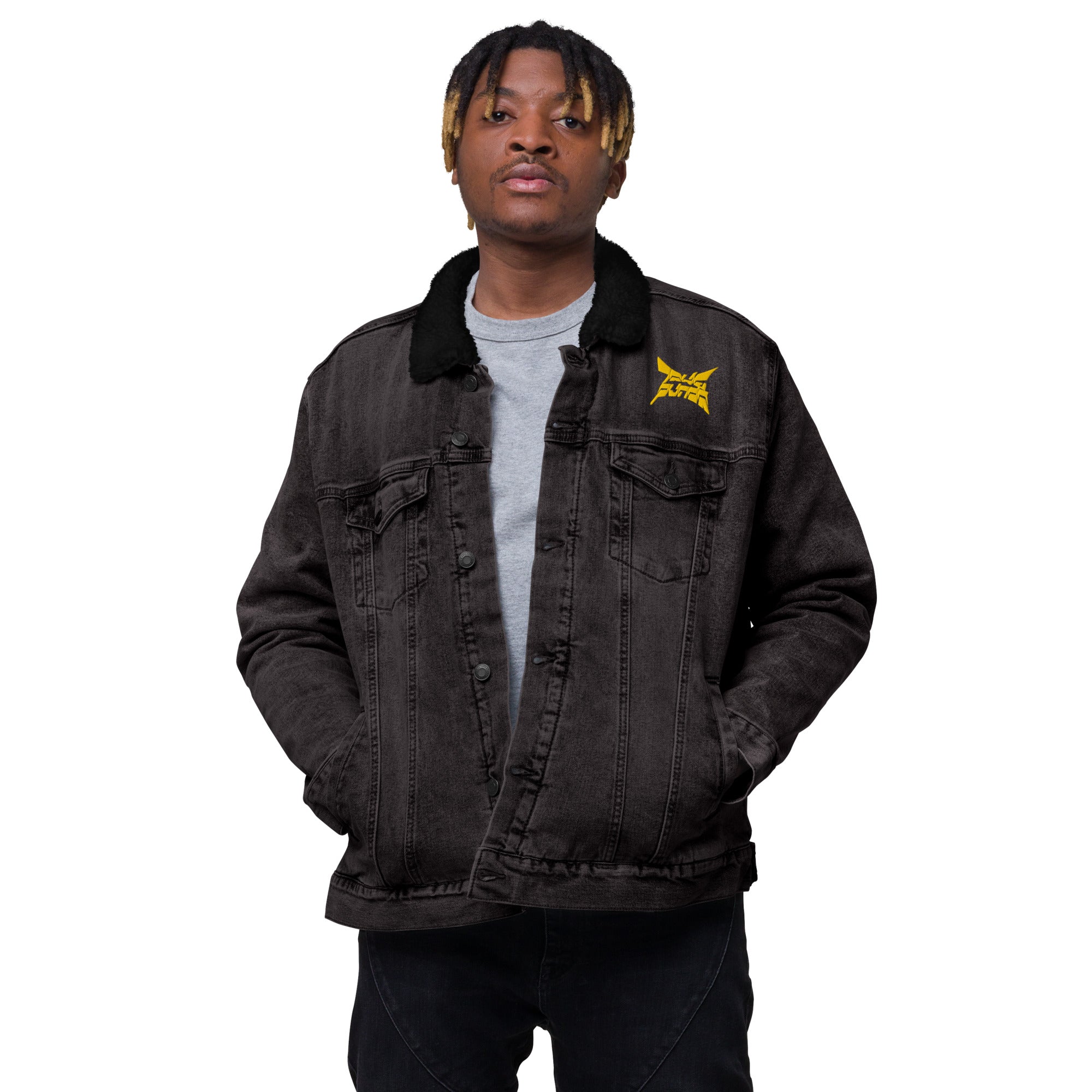 【MORE THAN BLACK】24SS★ CUT OFF DENIM JACKET Black denim sherpa DJ jacket/ cut these sleeves off bro